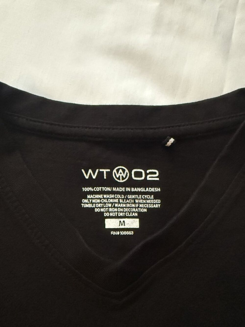 Wicked Fashions Inc Black V-Neck Short Sleeve T-Shirt White Stripe Detail Medium - Picture 7 of 7